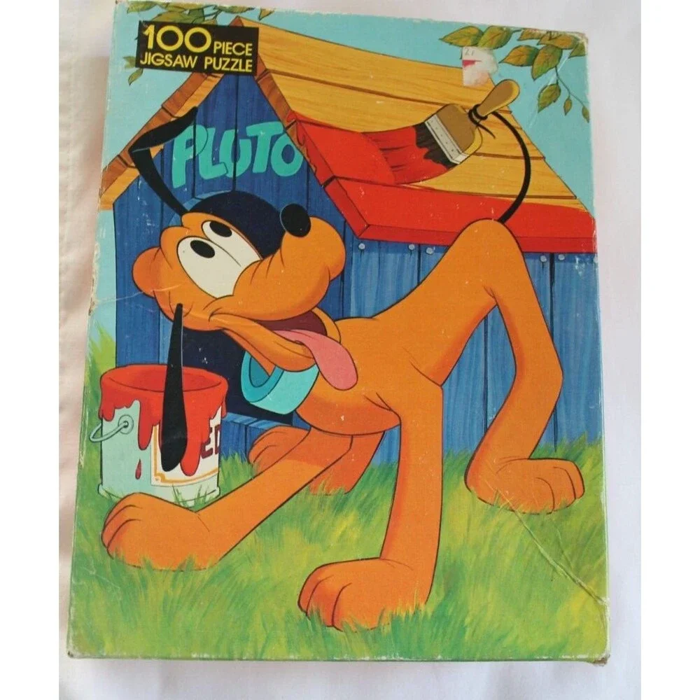 Vintage Whitman Walt Disney's Pluto Puzzle 100 Large Pieces 4649 Complete